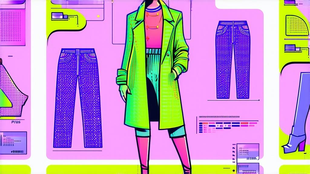 AI-powered outfit generation concept, showcasing personalized outfit suggestions, virtual styling with AI, smart wardrobe planner; vibrant colors, modern design, infographic style, bright and engag...